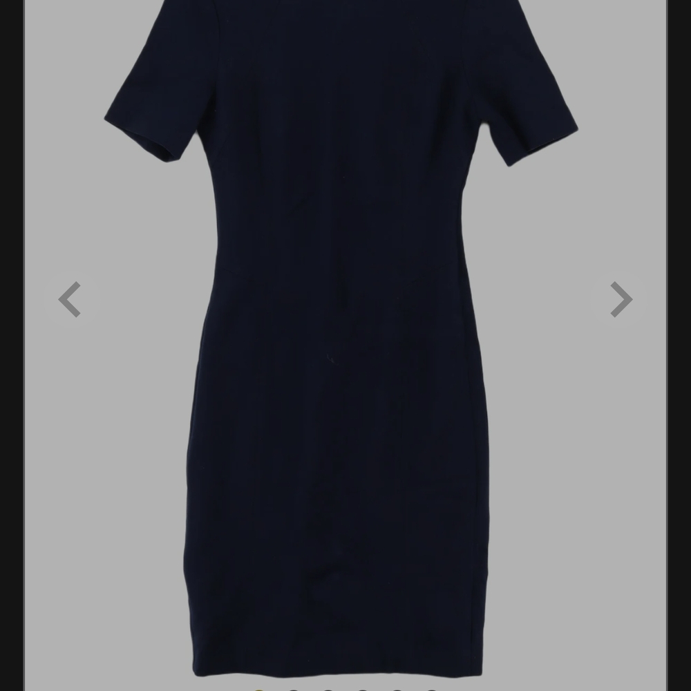 T Tahari Navy Blue Sheath Mini Dress with Crew Neck Sz.2